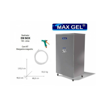 Resfriador de água controlador digital 100 litros 1 torneiras para padaria / 220v - Max Gel